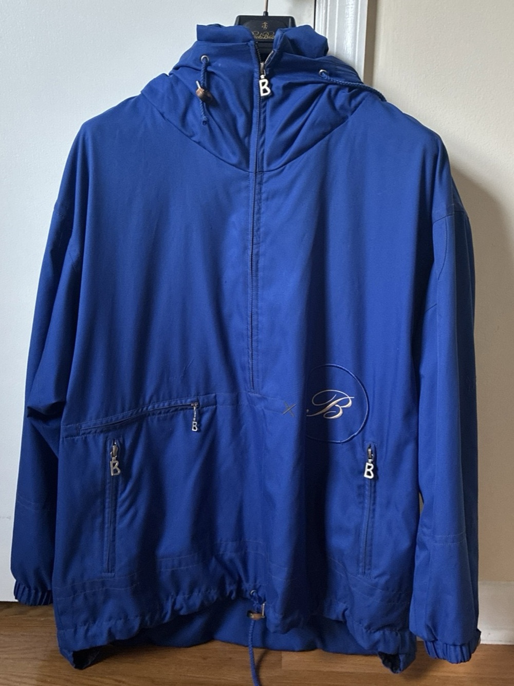 Bogner vintage men's 1/4 zip pullover lightweight ski jacket blue size XS